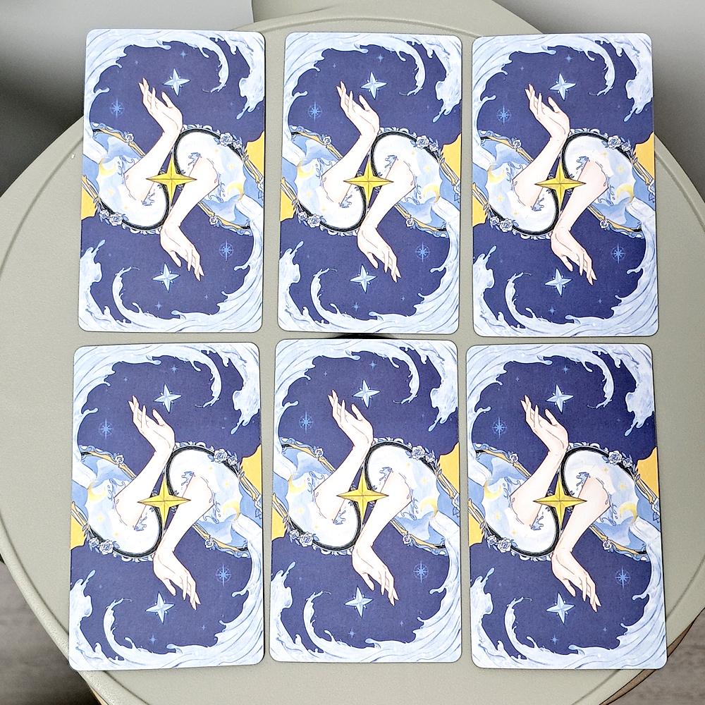 Secret Mirror Tarot Deck 78 ცალი თანამედროვე ტაროს ბარათები სამკურნალო ენერგიით სიცოცხლის ჩრდილების გასანათებლად და მსუბუქი ესპანური 10,3*6 სმ