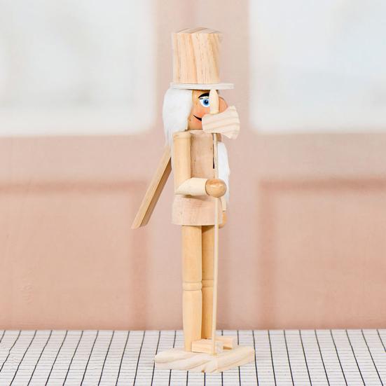 Yousheng 38CM Weihnachten Holz Unfertig Nussknacker Figur DIY Roh Unbemalt Soldatenfigur Festival Feiertagsparty Ornament Dekoration