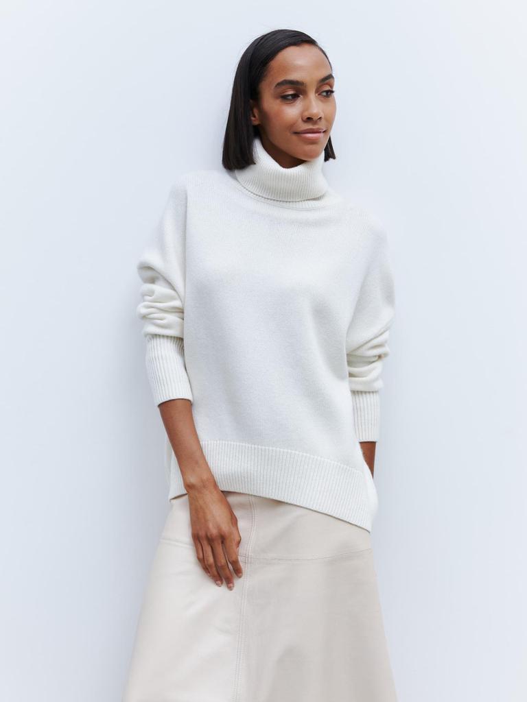 094 European & American High Neck Sweater: Women's Loose Knit for Autumn/Winter