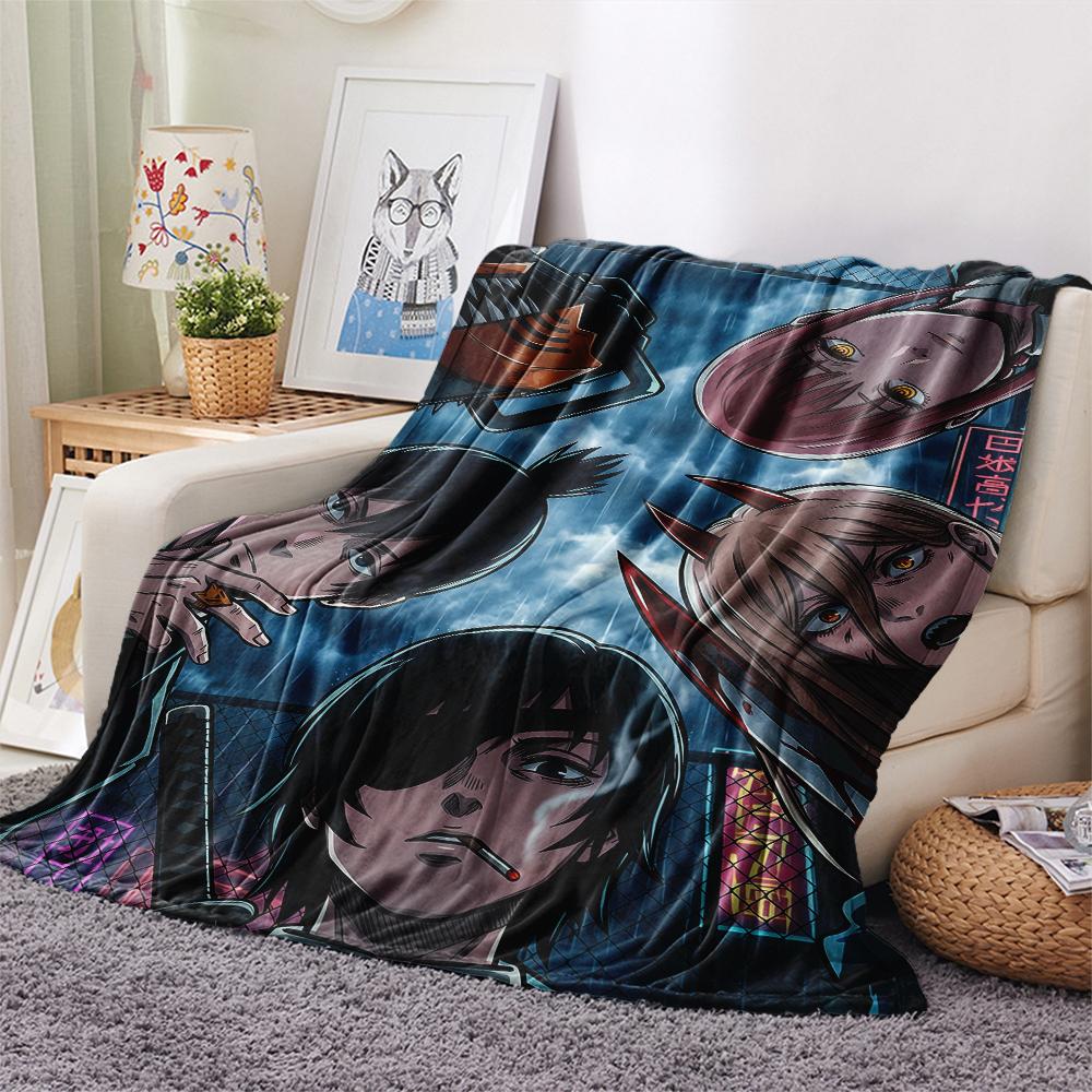 Chainsaw Man characterPrint Flannel Blanket, High quality Comfortable for All Seasons, Home Decor, Warmth and Comfort