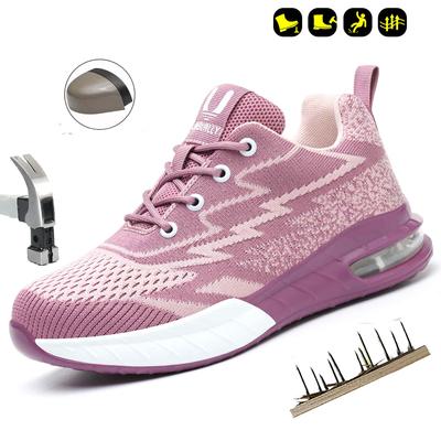 Women Safety Shoes For Work Safety Boots Breathable Steel Toe Puncture Proof Sport Work Sneakers Construction Security Boots