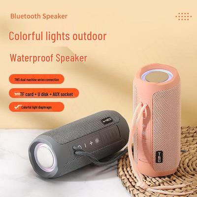 Haut-parleur Bluetooth portable étanche TG227 avec design en tissu et subwoofer USB/carte