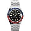 Чоловічий годинник Timex Q GMT 38 мм - Чорний циферблат Корпус з нержавіючої сталі Ремінець Сріблястий