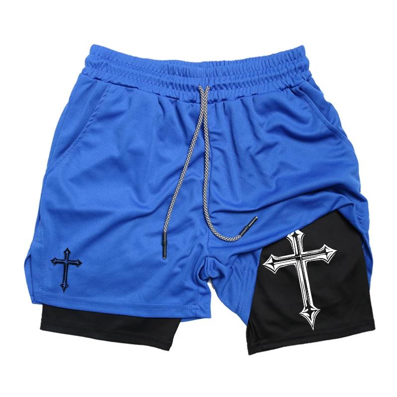 Kreuz Christlich Gott Jesus Camouflage Muay Thai Kickboxen MMA Shorts Herren Damen Unisex Doppellagig Schnelltrocknend Training Sport Fitnessstudio Workout