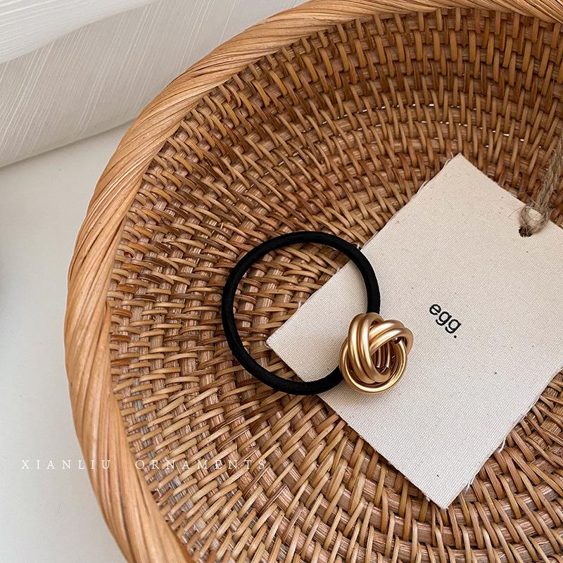 

Модная резинка для волос с металлическим узлом и высокой эластичностью для женщин