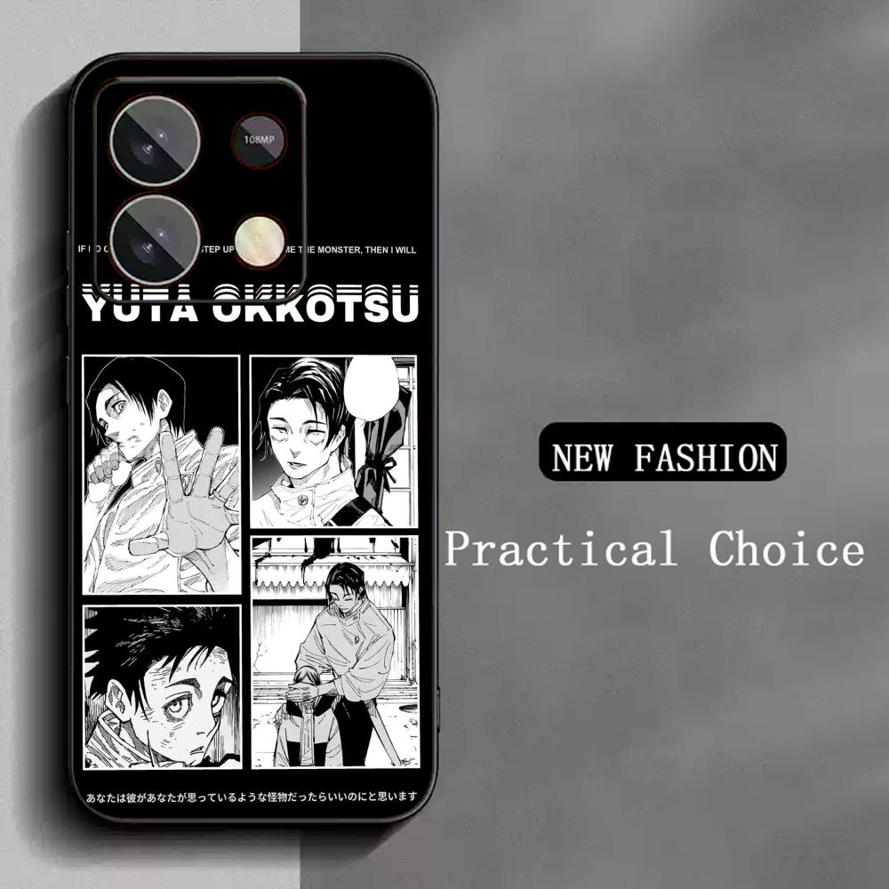 Okkotsu yuta cool anime man poster Phone Case For Redmi Note 14 13 12 11 Pro Plus S 5G 14C A3 Soft Black Phone Cover