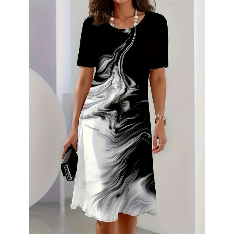 

Vintage Holiday Round Neck Dress for Women - Spring/Summer/Autumn Best Seller S