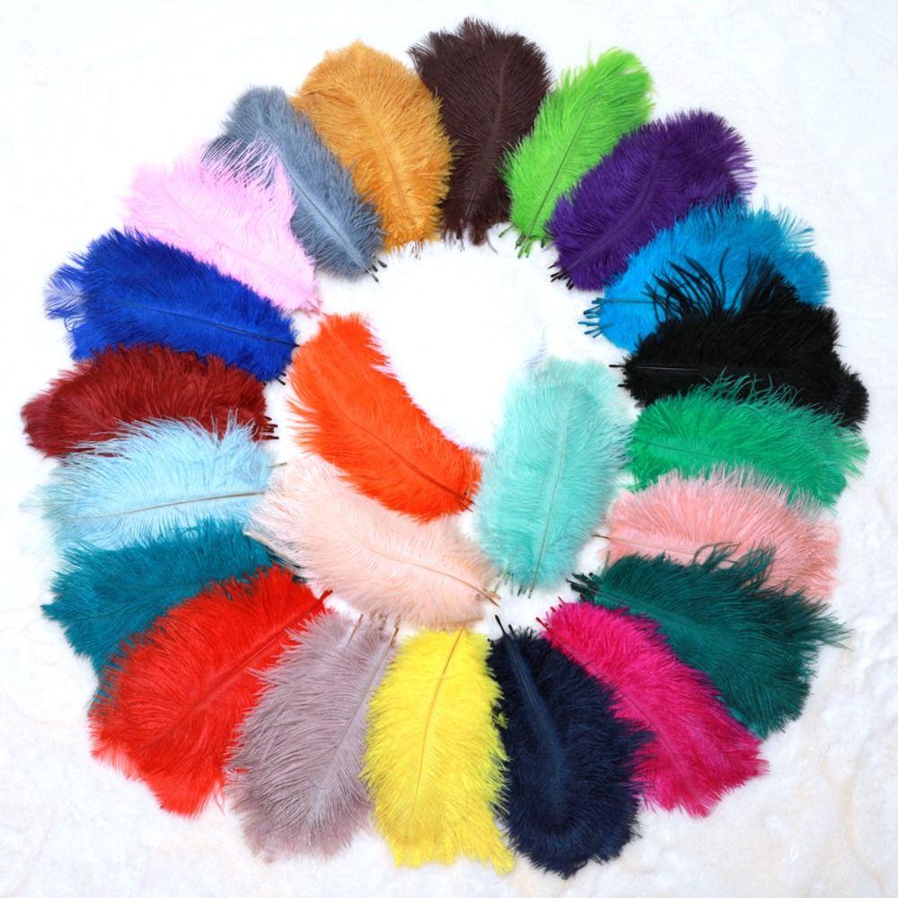 10Pcs Table Accessories Ostrich Feathers Stage Props Artificial Ostrich Feather Party Decoration