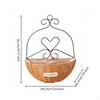 WallHanging Flower Basket Metal Frame FauxRattan Hanging Heart Accent Planter Clear Liner