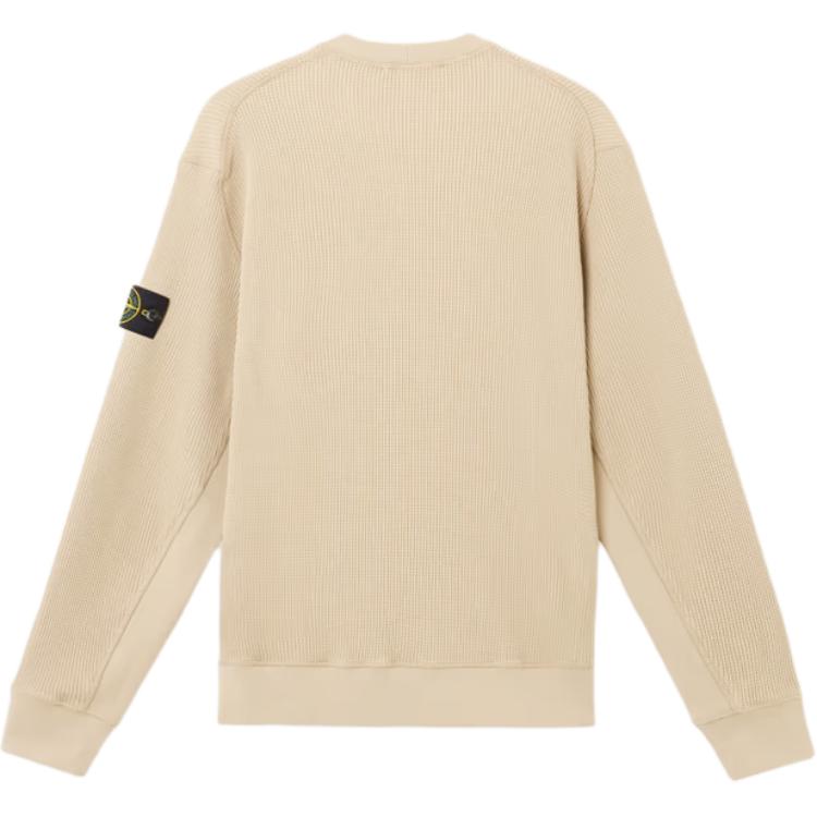 Stone Island Solid Color Long Sleeve Crew Neck Sweatshirt Men sweatshirt Beige K1S156100008S0044-V009A