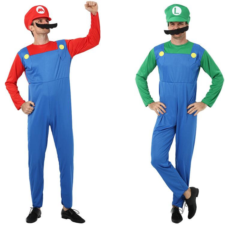 

Game Anime Cosplay Halloween Costumes Funny Super Brother Bros Children Fantasia Cosplay Jumpsuit Super Mario Costume