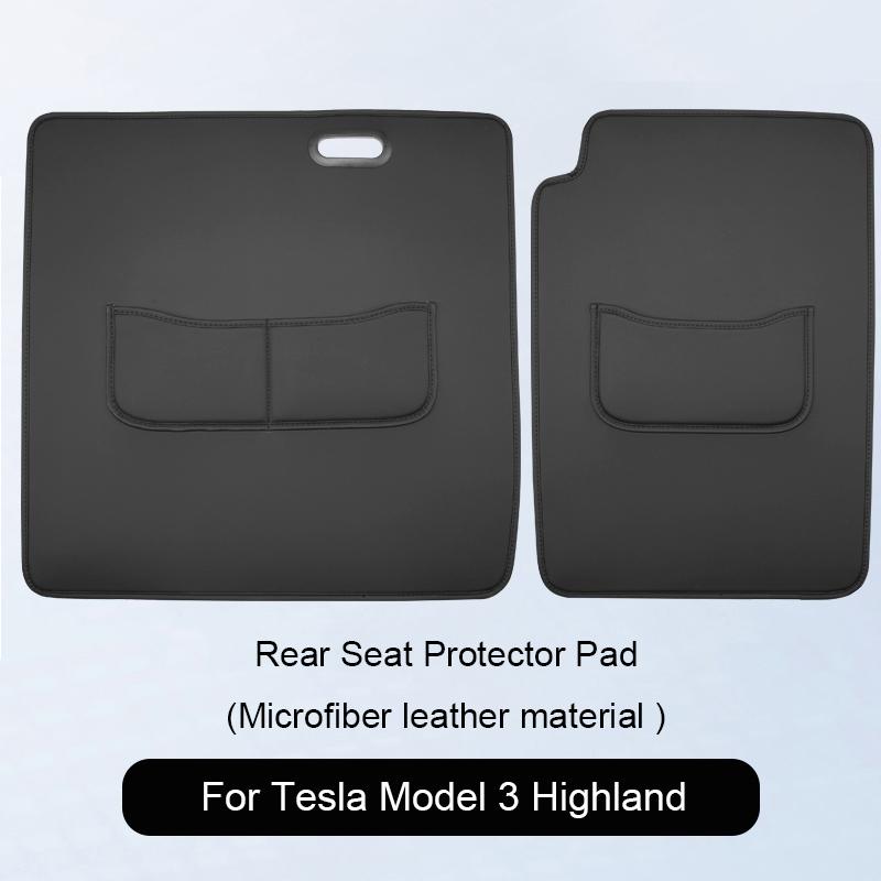 For Tesla Model Y Juniper Leather Rear Seat Back Protector Pad Backrest Model 3/Y 2021-2025 Backrest Protector Anti-dirty Mat For Model 3 Highland