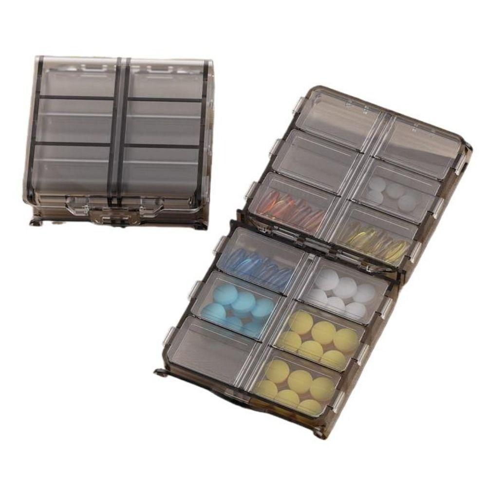 12 Grids Medicine Storage Containers Double Layer Foldable Pill Cases  Survival Kit