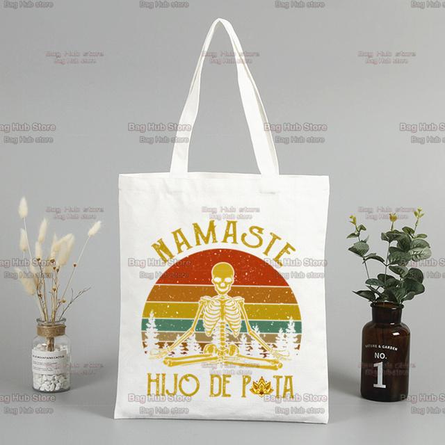 Винтажная сумка для мамы с принтом Намасте — фото 9