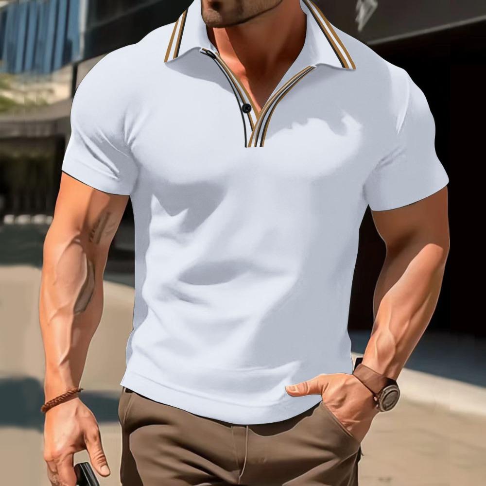 Men's Casual Polo Shirt Collar Versatile T-shirt Top