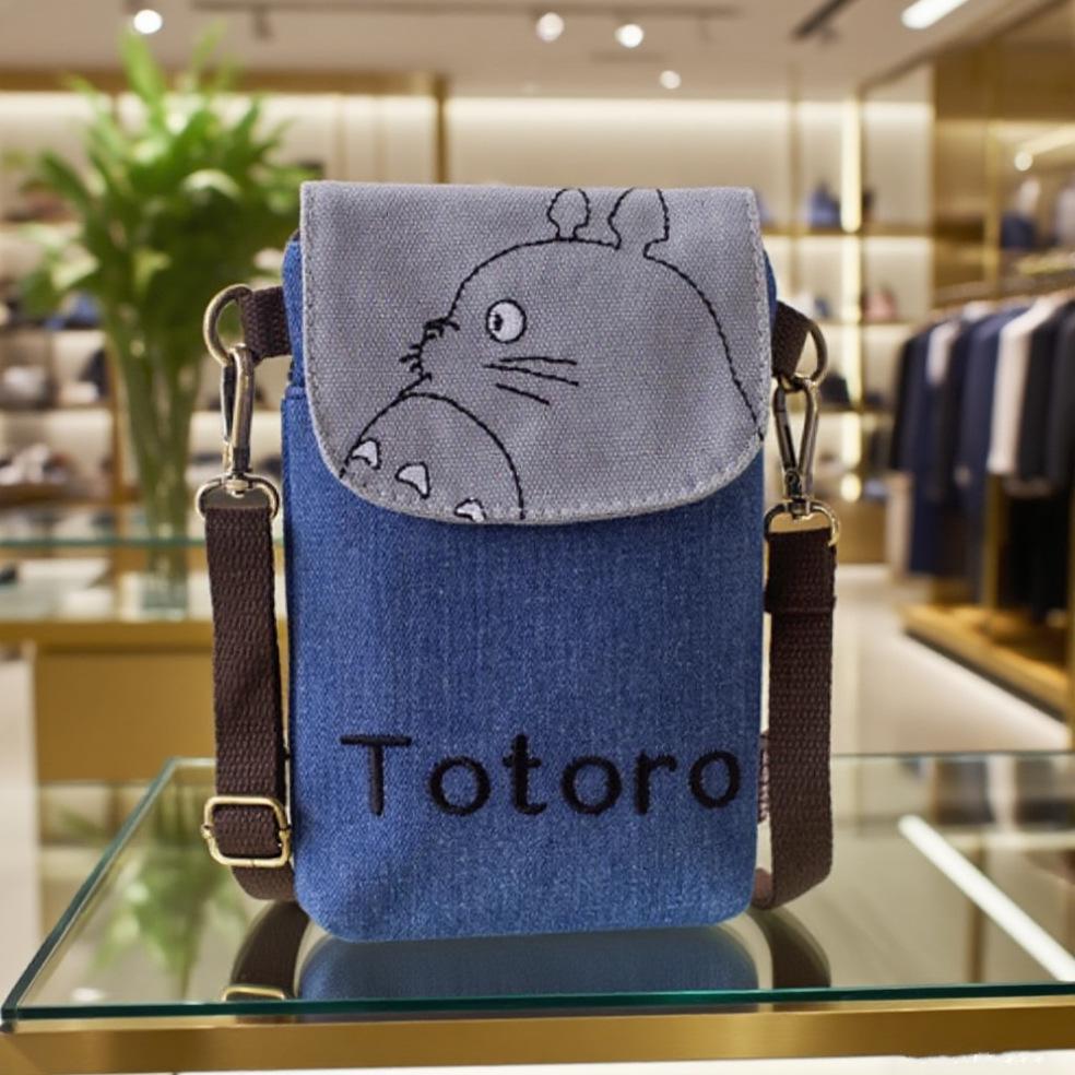 

Canvas Women s Cartoon Crossbody Bag: Versatile, Artistic Design for Large Smartphones