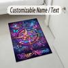 Fantasy Magic Theme Crystal Velvet Rug Personalized Custom Name Text Soft Floor Mat Home Decor