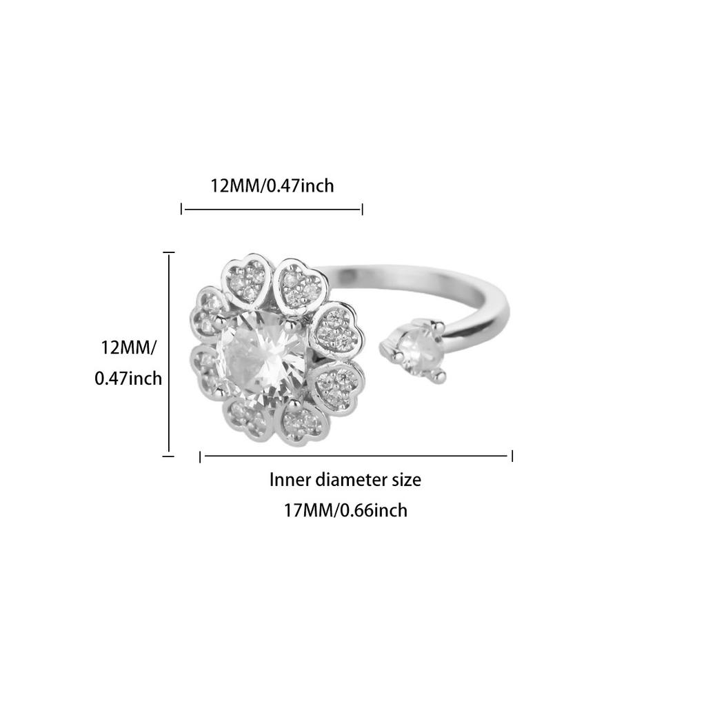 Hot-selling zir*****pen ring women's fashion simple wind moon butterfly diamond ring jewelry