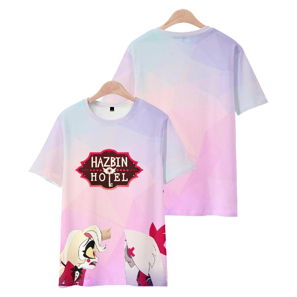 Summer Fashion Women/Men's Casual Anime Hazbin Hotel Printed Cosplay Short Sleeve T-shirts