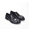 Men's British Style Genuine Leather Lace-up Round Toe Shoes - Casual & Business Formal with Thick Sole, Retro Design.