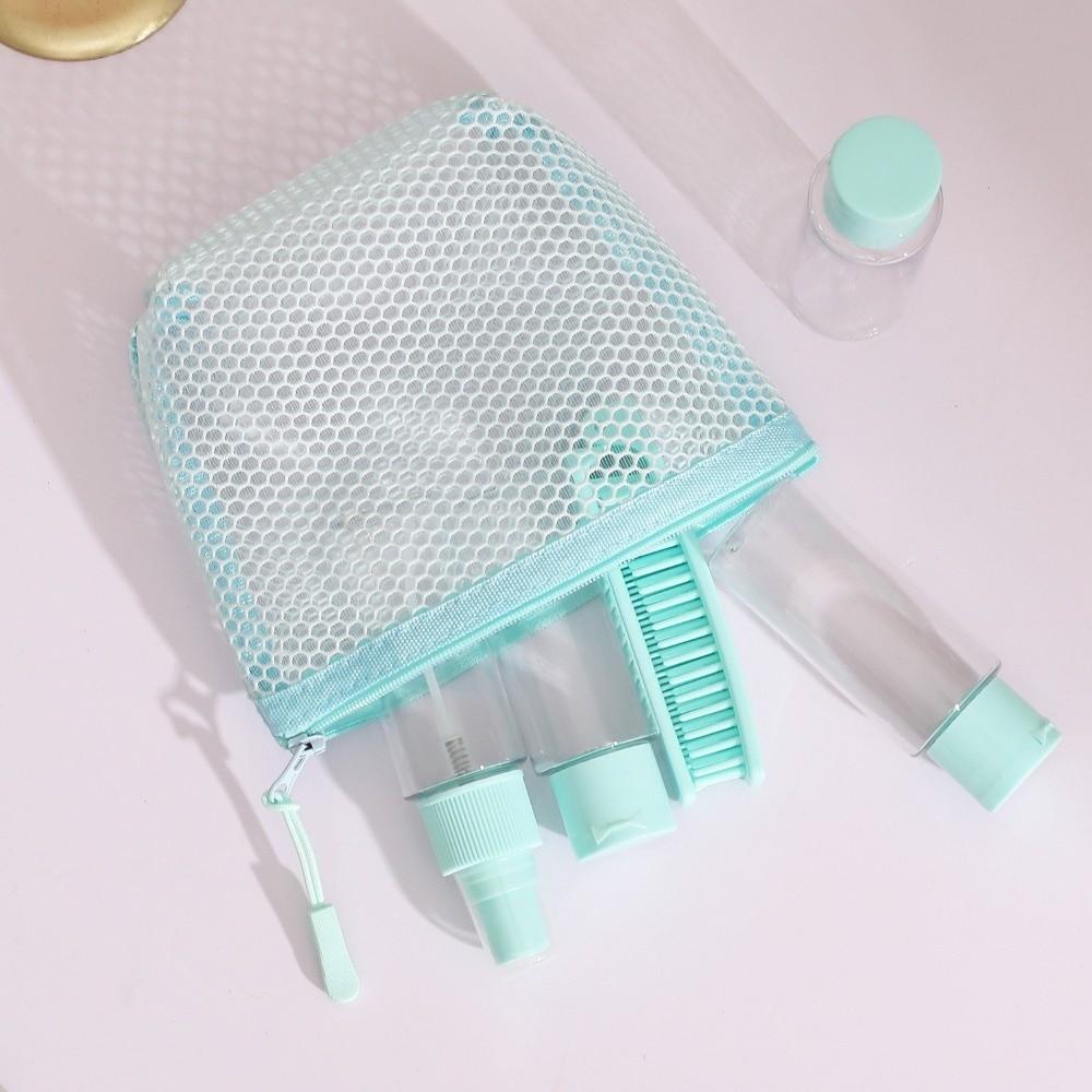 Portable Mesh Cosmetic Bag Dopamine Transparent Lipstick Makeup Bag Large Capacity Zipper Coin Purse for Women Girls
