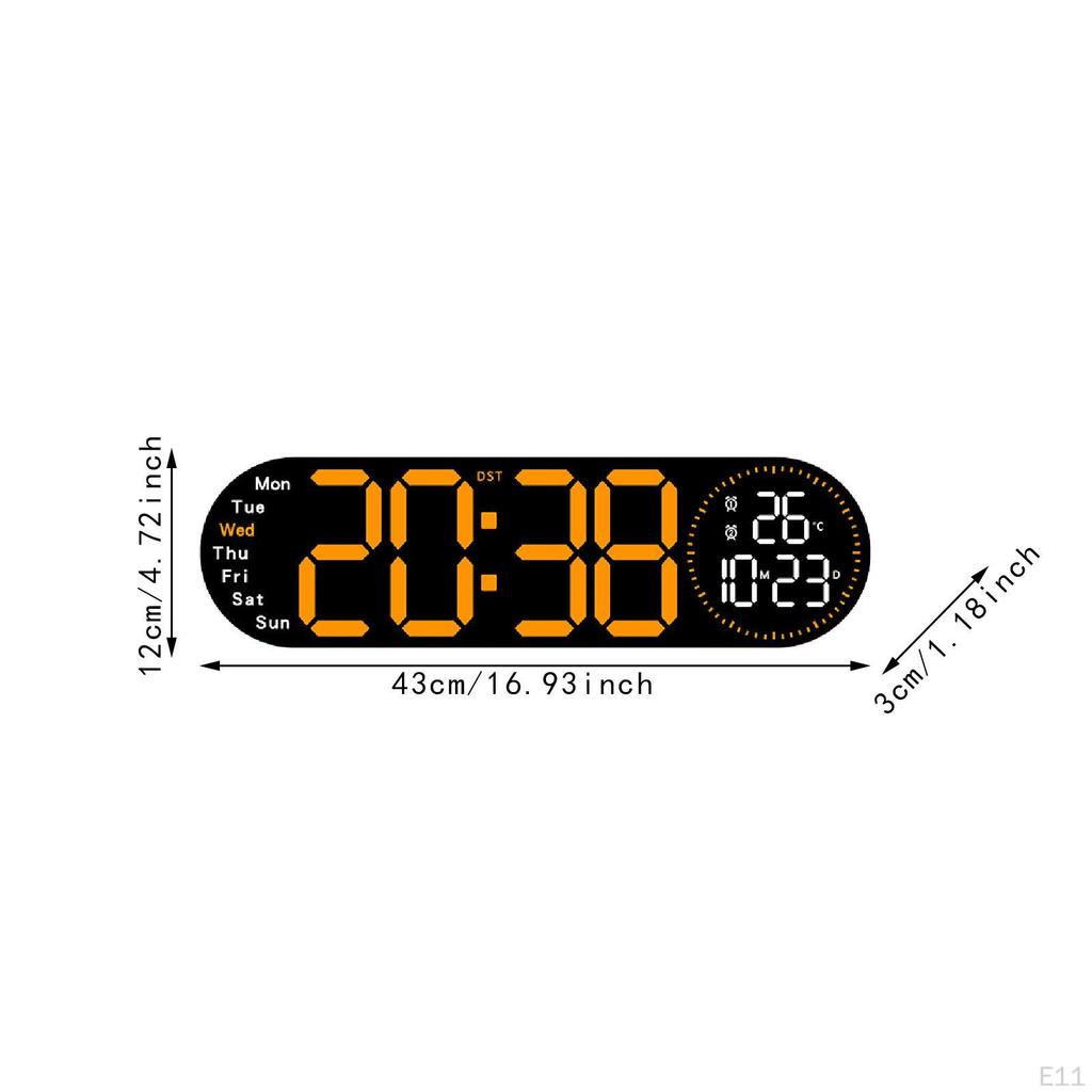 Digital Wall Clock Home Decor with Remote Control for Classroom Bedroom