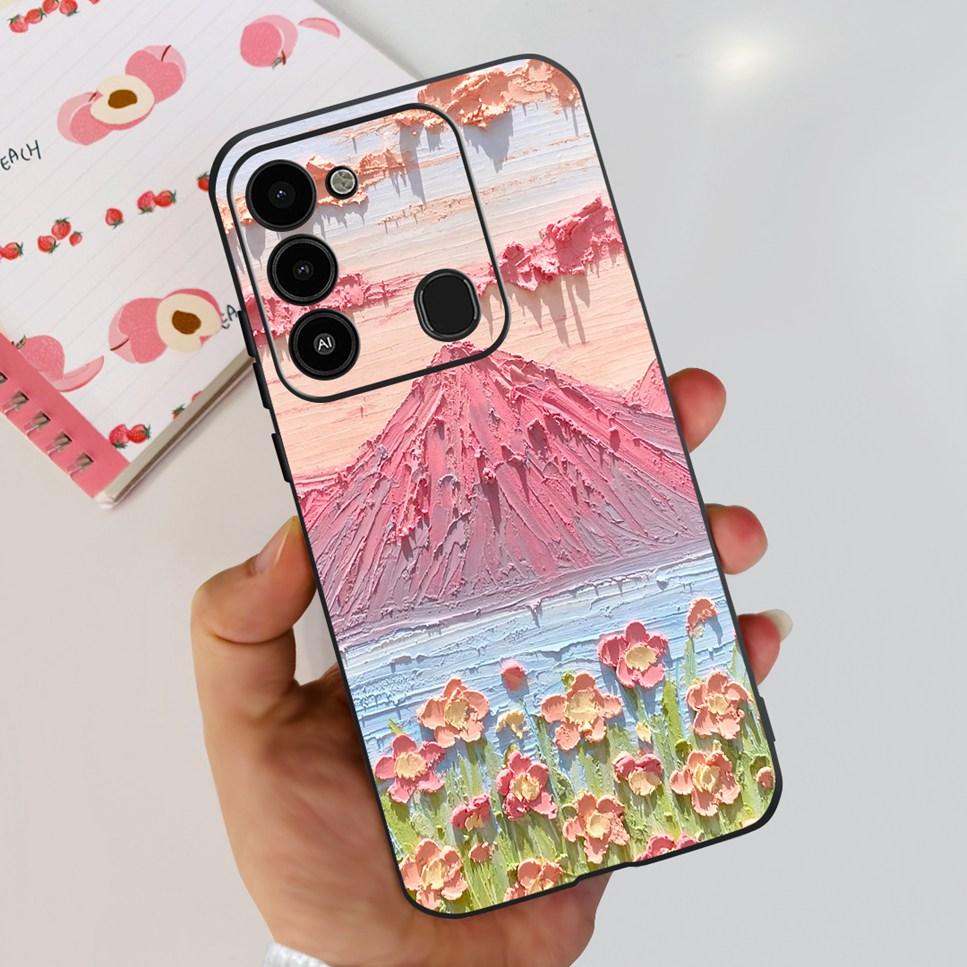 For Tecno Spark GO 2022 Case KG5 Soft Silicone Cute Cat Phone Cover For Tecno SparkGO 2022 6.52" Luxury Love Flower Cases Funda