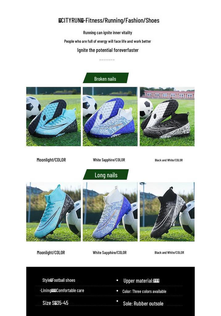Scarpe da Allenamento da Calcio con Tacchetti Lunghi per Bambini e Bambine - Calzature Professionali da Competizione