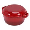 5QT Oven with 2QT Skillet Lid 2 in 1 Round Cast Iron Pot Dual Handles for Braising Stewing Frying Simmering