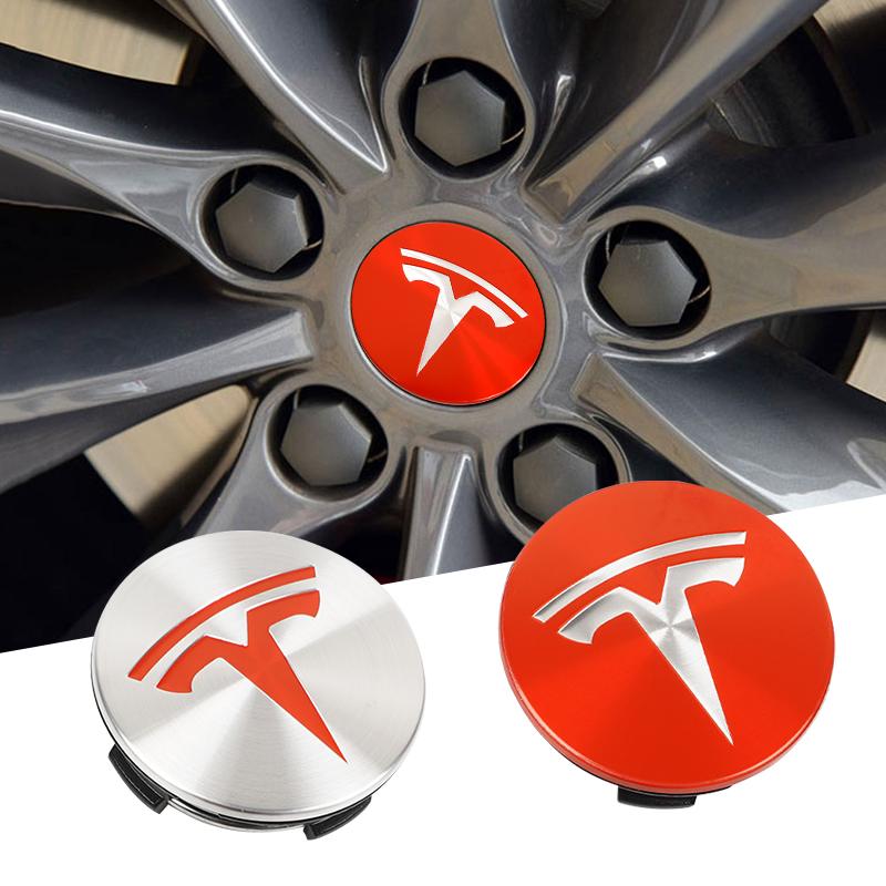 ALB1 4pcs 56mm Tesla Wheel Center Cap Hub Cover Badge Emblem Sticker Car Accessories For Tesla Model 3 Y 2023 S X Cybertruck Highland