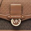 Michael Kors MK Jessie Commuter Logo Color-Block Faux Leather Shoulder Crossbody Bag Medium Women Bags Dark-Brown White 30S0GI6L2V-299