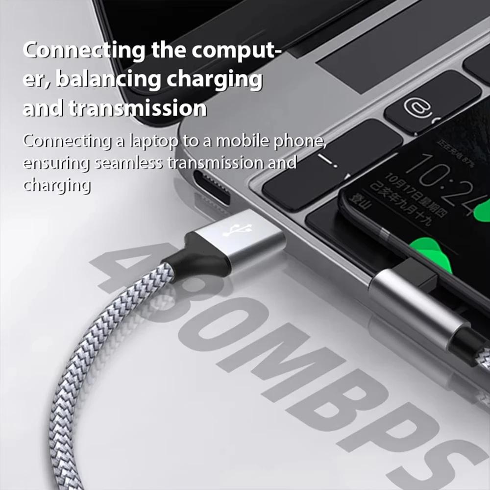 6A USB C Elbow Type C Fast Charge Cable Phone Extend Charging Cable for iphone 15 Pro Xiaomi Samsung S21 Huawei Fast Charging