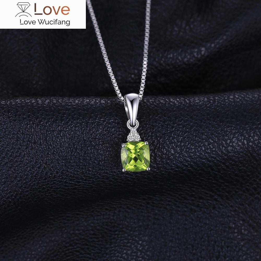 Jewelrypalace 1 .1ct Genuine Natural Peridot 925 Sterling Silver Pendant Necklace For Woman Fine Jewelry Gemstone Choker No Chain