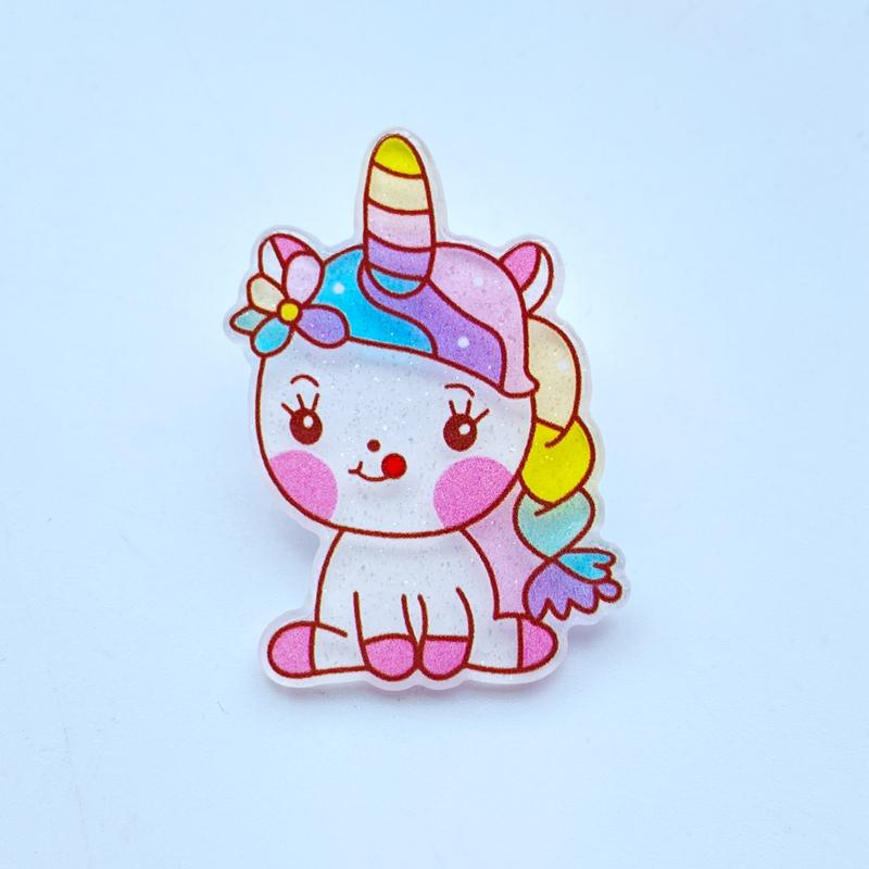 

10Pcs Mini Mixed With Shiny Cartoon Unicorns Acrylic Kawaii Scrapbooking Embellishments Diy Accessories H64