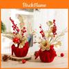 Decoração de Mesa de Plástico com Arranjo Floral Para Decoração de Casa de Natal