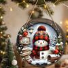 Holiday Decorations for Home Wooden Christmas Hanging Pendant, Snowman/Santa Claus/Gnome Ornament with Natural Wood Accents Hemp Rope Indoor