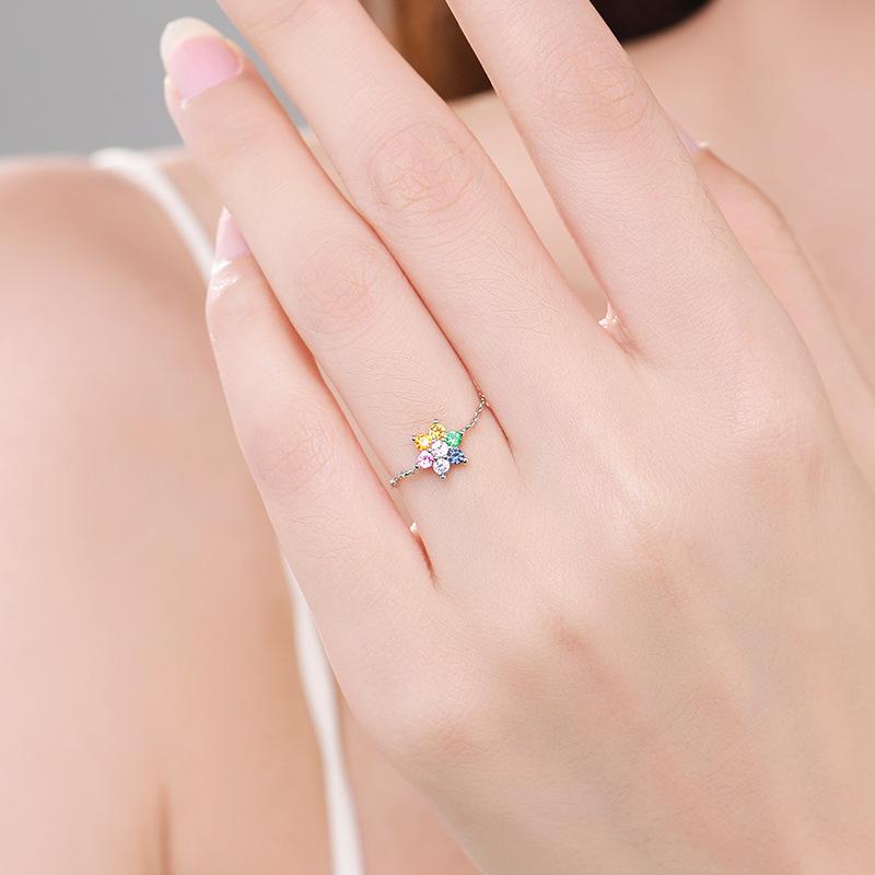 Tancise Klassisk 925 Sterling Sølv Zircon Ring Dame Smykker Bryllup Løfte Party Gift