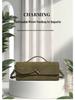 Handmade Woven Retro Soft Leather Accordion Baguette Bag - Solid Color Shoulder Handbag