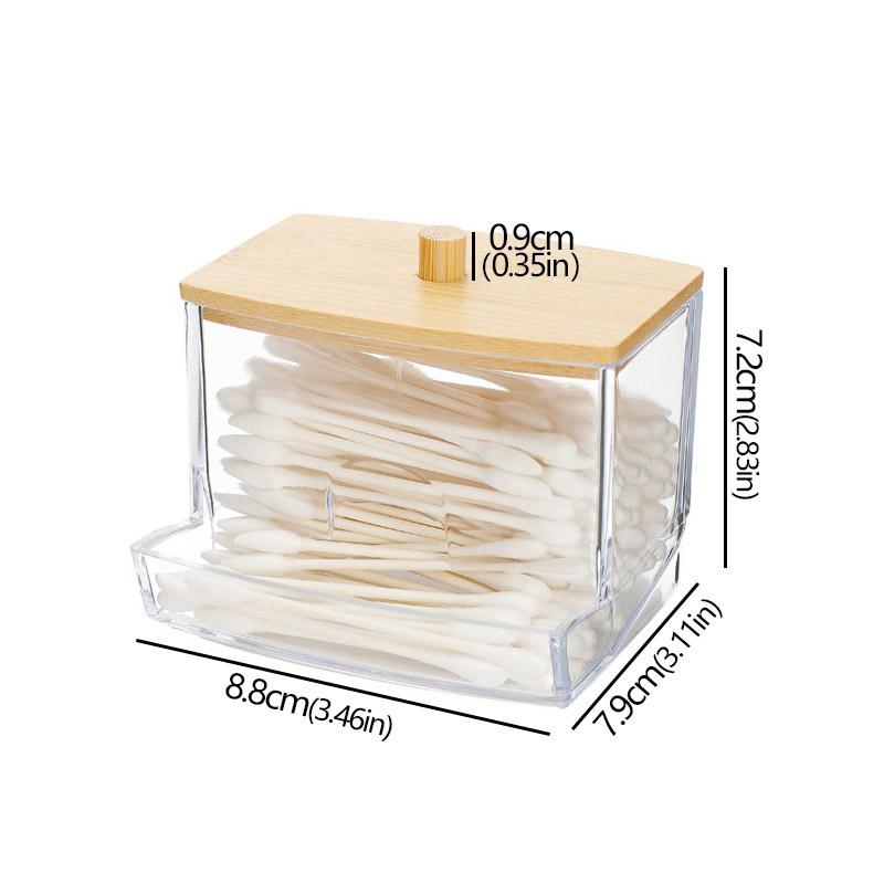 Acrylic Transparent Storage Box Large Capacity Easy To Clean Dust-Proof Cotton Swabs Makeup Cloths Dental Floss Storage Tube