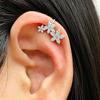 1 szt. Modne Kolczyki Klipsy Kwiaty Złoty Kolor Dla Kobiet Wykwintne Kryształowe Cyrkonie Bez Przekłuwania Geometryczne Ear Cuff Biżuteria Prezent