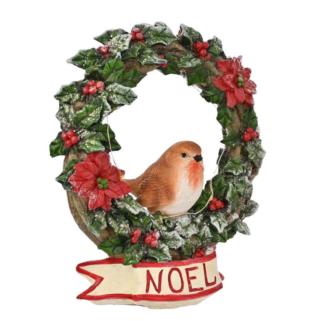Robin Wreath Figurine