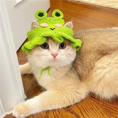 Handgestrickte Haustierhut Kostüm Katzen Hunde - Niedliche Cartoon Tier Kopfbedeckung in Mehreren Stilen