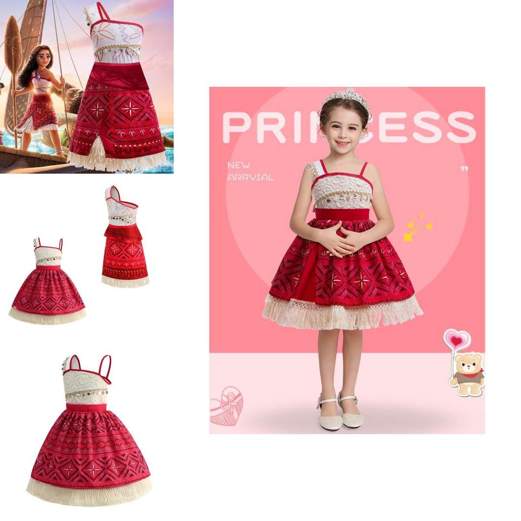 Moana Cosplay Dress For Girls With Fluorescent Fabric Kids Princess Costume For Birthday Gift