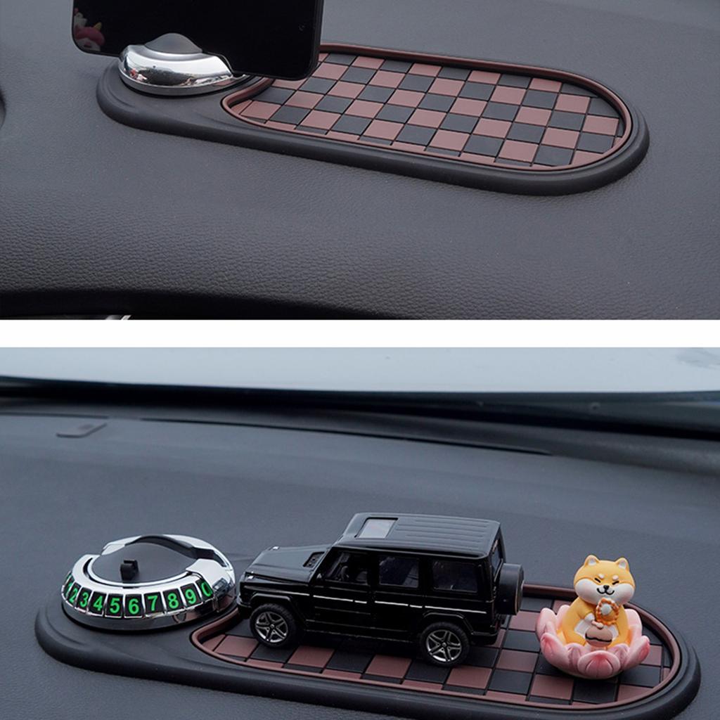 Car Slip Pad Multifunctional Mobile Phone Holder, Car Navigation Sunglasses Holder, Parking Sign Central Control Storage Rack