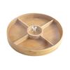Wooden Bamboo Partition Tray With Cover Nuts Dried Fruit Candy Holder Party Indoor Outdoor Appetizer Food Serving Plate Supply