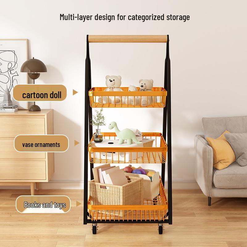Punch-Free Multilayer Kitchen & Living Room Storage Trolley