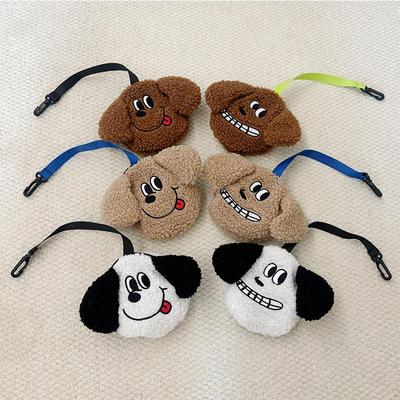 Ins Style Cute Plush Puppy Outdoor Portable Waste Bag Dispenser Carrier Dog Clean Bag Holder Storage Box Bag Accessories