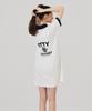 Kitty Pottery Collared Waffle Mini Dress Ivory