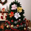 Maple Leaf Shaped Simulated Christmas Flowers Luxury Realistic Xmas Decorative Flowers Handmade Eternal Flower Holiday Decor