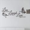 Live Laugh Love Butterfly Flower Wall Art Sticker Modern Wall Decals Quotes Vinyls Stickers Wall Stickers Home Decor Living Room